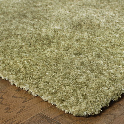 3' X 5' Olive Green Shag Tufted Handmade Stain Resistant Area Rug