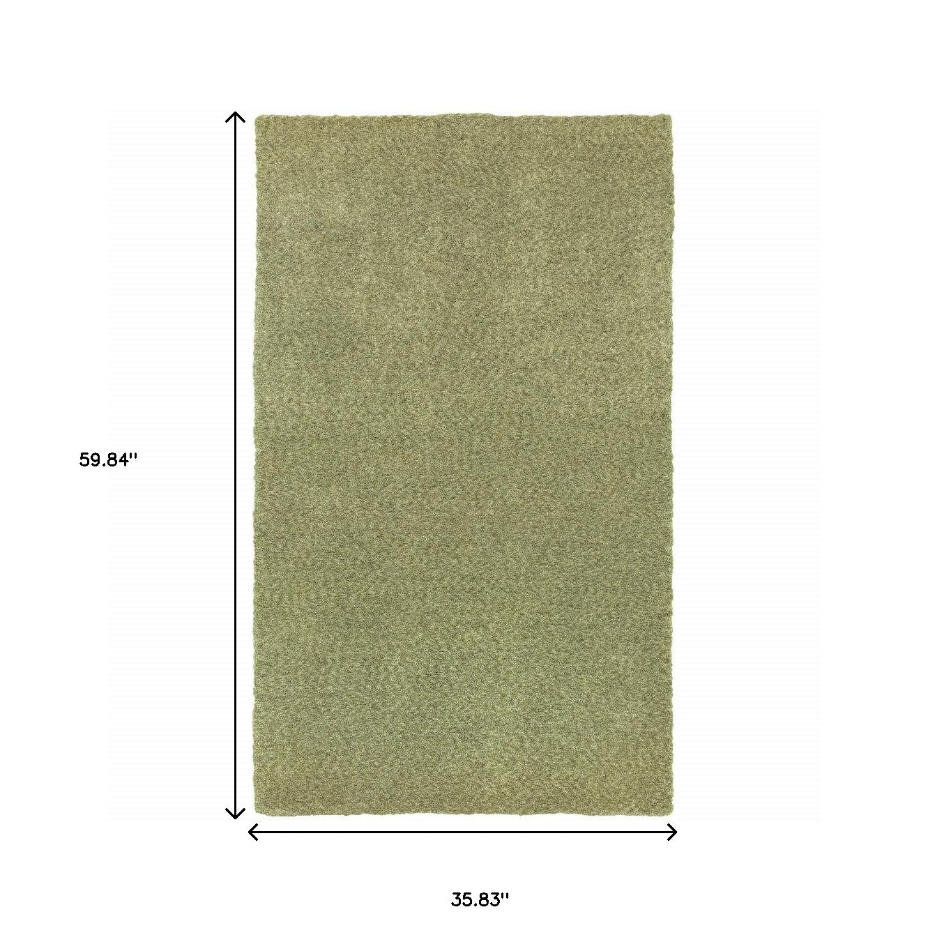 3' X 5' Olive Green Shag Tufted Handmade Stain Resistant Area Rug