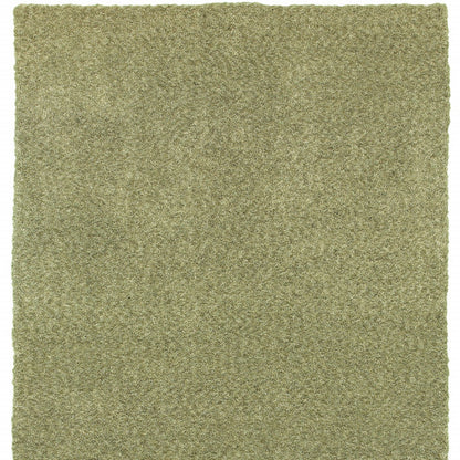 3' X 5' Olive Green Shag Tufted Handmade Stain Resistant Area Rug