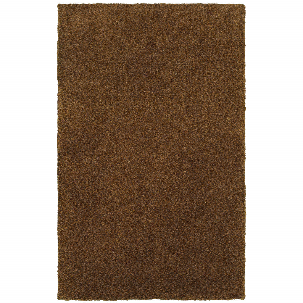 3' X 5' Brown Shag Tufted Handmade Stain Resistant Area Rug