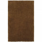 3' X 5' Brown Shag Tufted Handmade Stain Resistant Area Rug