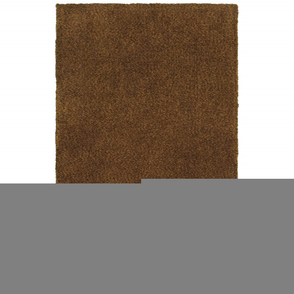 3' X 5' Brown Shag Tufted Handmade Stain Resistant Area Rug