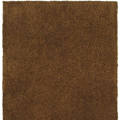 8' X 11' Brown Shag Tufted Handmade Stain Resistant Area Rug