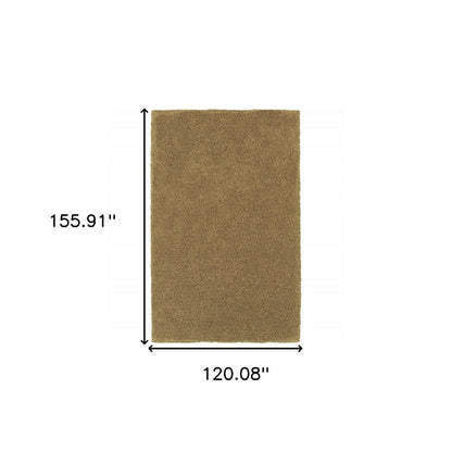 10' X 13' Rich Gold Shag Tufted Handmade Stain Resistant Area Rug