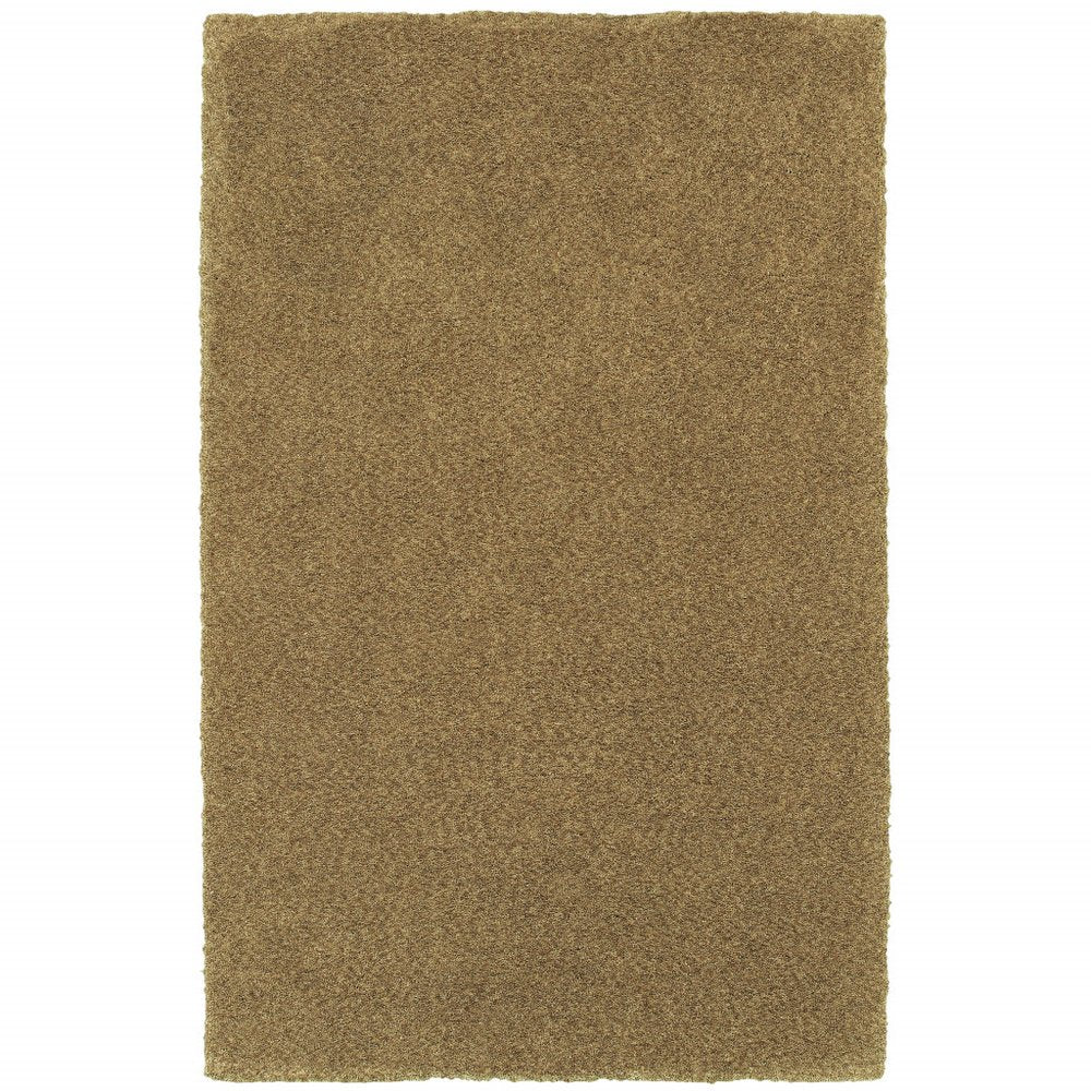3' X 5' Rich Gold Shag Tufted Handmade Stain Resistant Area Rug