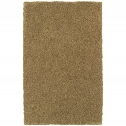 3' X 5' Rich Gold Shag Tufted Handmade Stain Resistant Area Rug