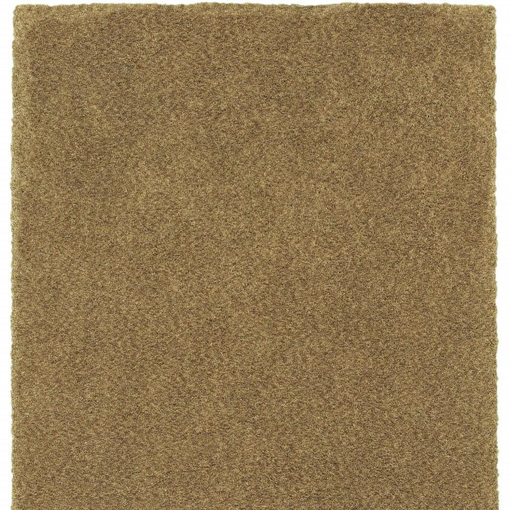 5' X 7' Rich Gold Shag Tufted Handmade Stain Resistant Area Rug
