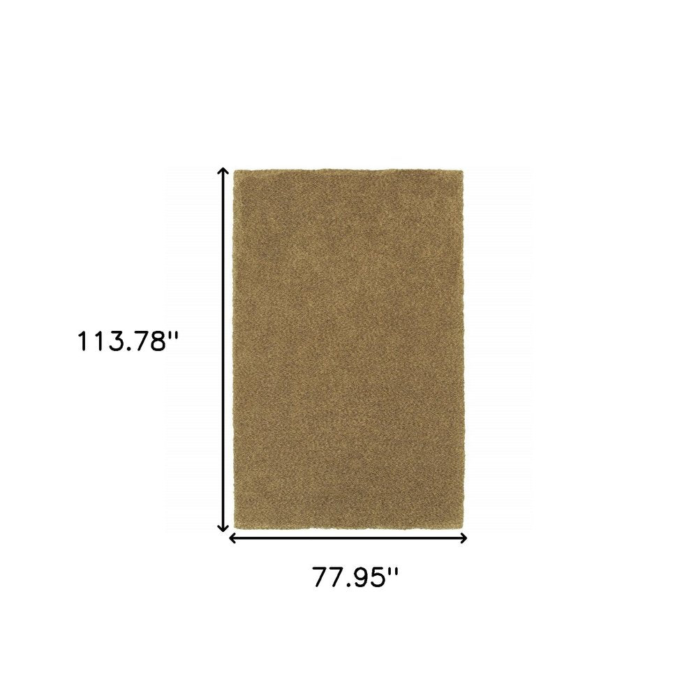 6' X 9' Rich Gold Shag Tufted Handmade Stain Resistant Area Rug