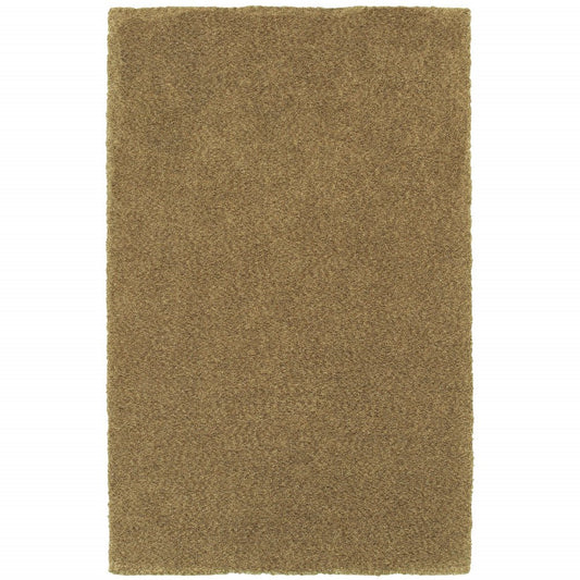 8' X 11' Rich Gold Shag Tufted Handmade Stain Resistant Area Rug