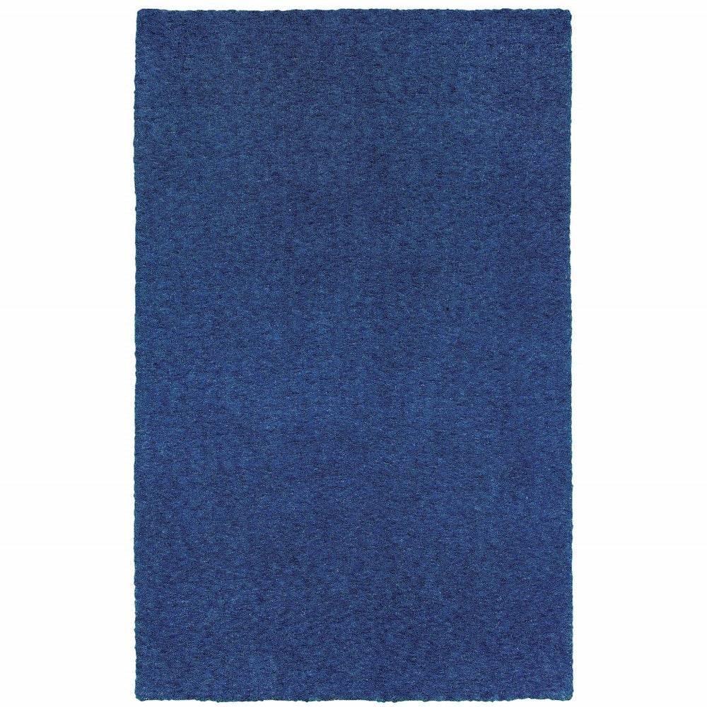 10' X 13' Blue Shag Hand Tufted Area Rug