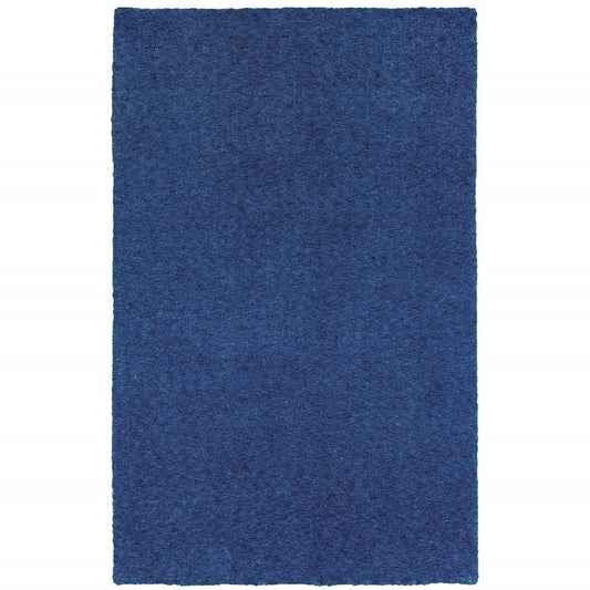 10' X 13' Blue Shag Hand Tufted Area Rug