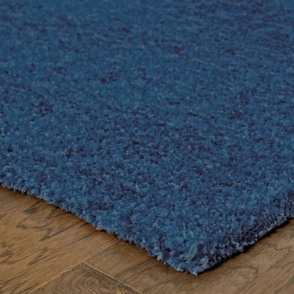 10' X 13' Blue Shag Hand Tufted Area Rug