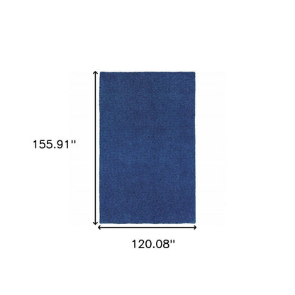 10' X 13' Blue Shag Hand Tufted Area Rug