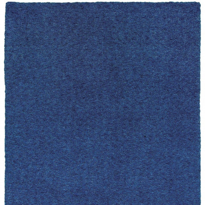 10' X 13' Blue Shag Hand Tufted Area Rug