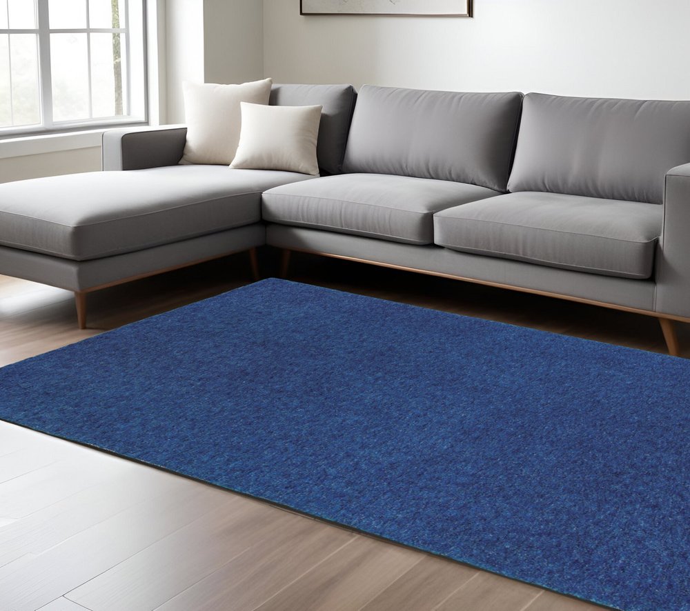 10' X 13' Blue Shag Hand Tufted Area Rug