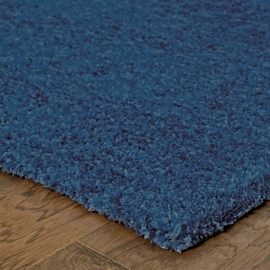 3' X 5' Deep Blue Shag Tufted Handmade Stain Resistant Area Rug