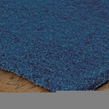3' X 5' Deep Blue Shag Tufted Handmade Stain Resistant Area Rug