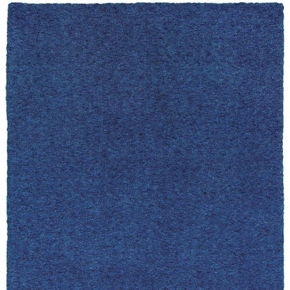 8' X 11' Deep Blue Shag Tufted Handmade Stain Resistant Area Rug