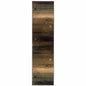 8' Brown Beige And Black Floral Runner Rug