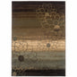 7' X 10' Brown Beige And Black Floral Area Rug