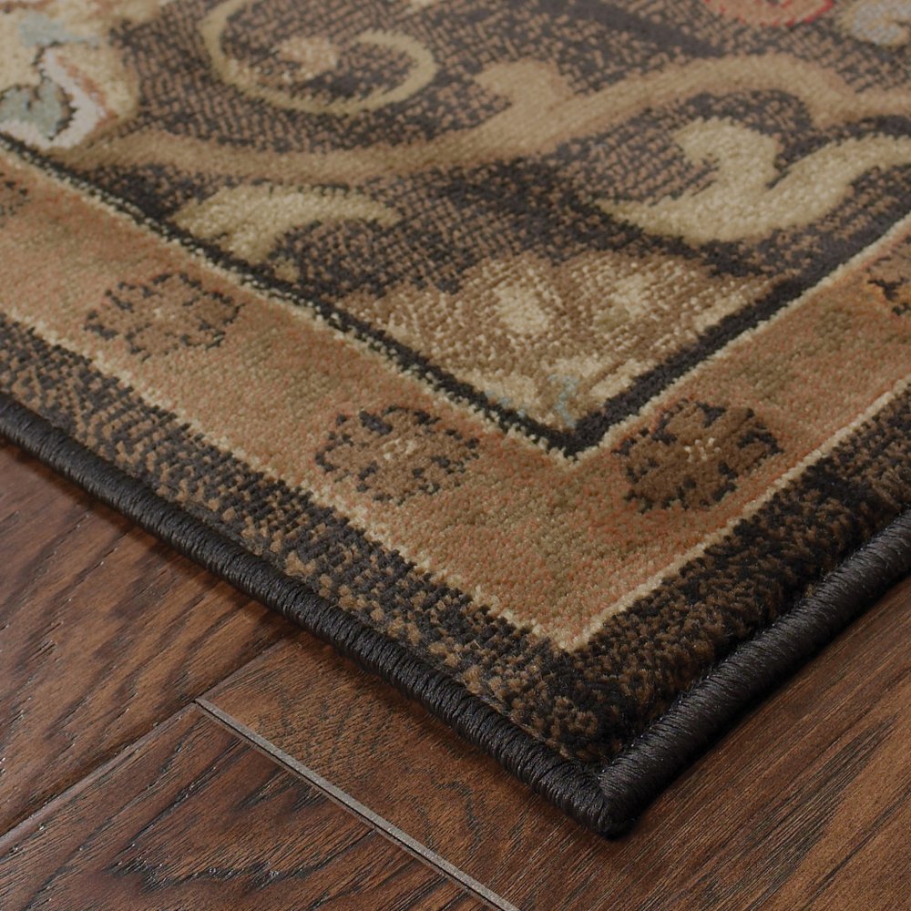 8' X 11' Brown And Beige Oriental Area Rug