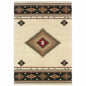 4' X 6' Beige Southwestern Power Loom Stain Resistant Area Rug