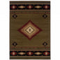 2' X 3' Green Southwestern Power Loom Stain Resistant Area Rug