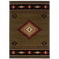 6' X 9' Green Southwestern Power Loom Stain Resistant Area Rug