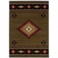 6' X 9' Green Southwestern Power Loom Stain Resistant Area Rug