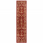 2' X 8' Red And Gold Oriental Power Loom Stain Resistant Runner Rug