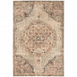 5' X 7' Gray And Brown Oriental Power Loom Area Rug