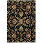 2' X 4' Green and Black Floral Power Loom Area Rug