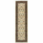 2' X 8' Ivory And Black Oriental Power Loom Stain Resistant Runner Rug