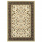 4' X 6' Ivory And Black Oriental Power Loom Stain Resistant Area Rug