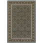 4' X 6' Blue and Green Oriental Power Loom Area Rug