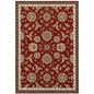 2' X 4' Red Black Blue Ivory Green And Salmon Oriental Power Loom Stain Resistant Area Rug