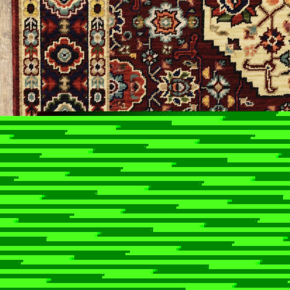2' X 3' Red Ivory Blue And Orange Oriental Power Loom Stain Resistant Area Rug With Fringe