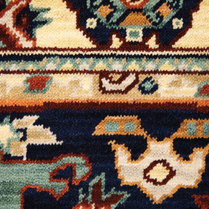 6' Red And Blue Oriental Runner Rug