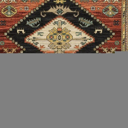 2' X 6' Navy Blue Oriental Power Loom Runner Rug With Fringe