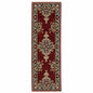 2' X 6' Red Black Beige And Blue Oriental Power Loom Stain Resistant Runner Rug With Fringe
