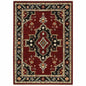 3' X 5' Red and Black Oriental Power Loom Area Rug