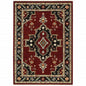 5' X 8' Red and Black Oriental Power Loom Area Rug
