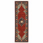 6' Red Blue And Black Medallion Runner Rug