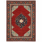 10' X 13' Red and Black Oriental Power Loom Area Rug