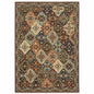 5' X 8' Red And Ivory Oriental Area Rug With Fringe