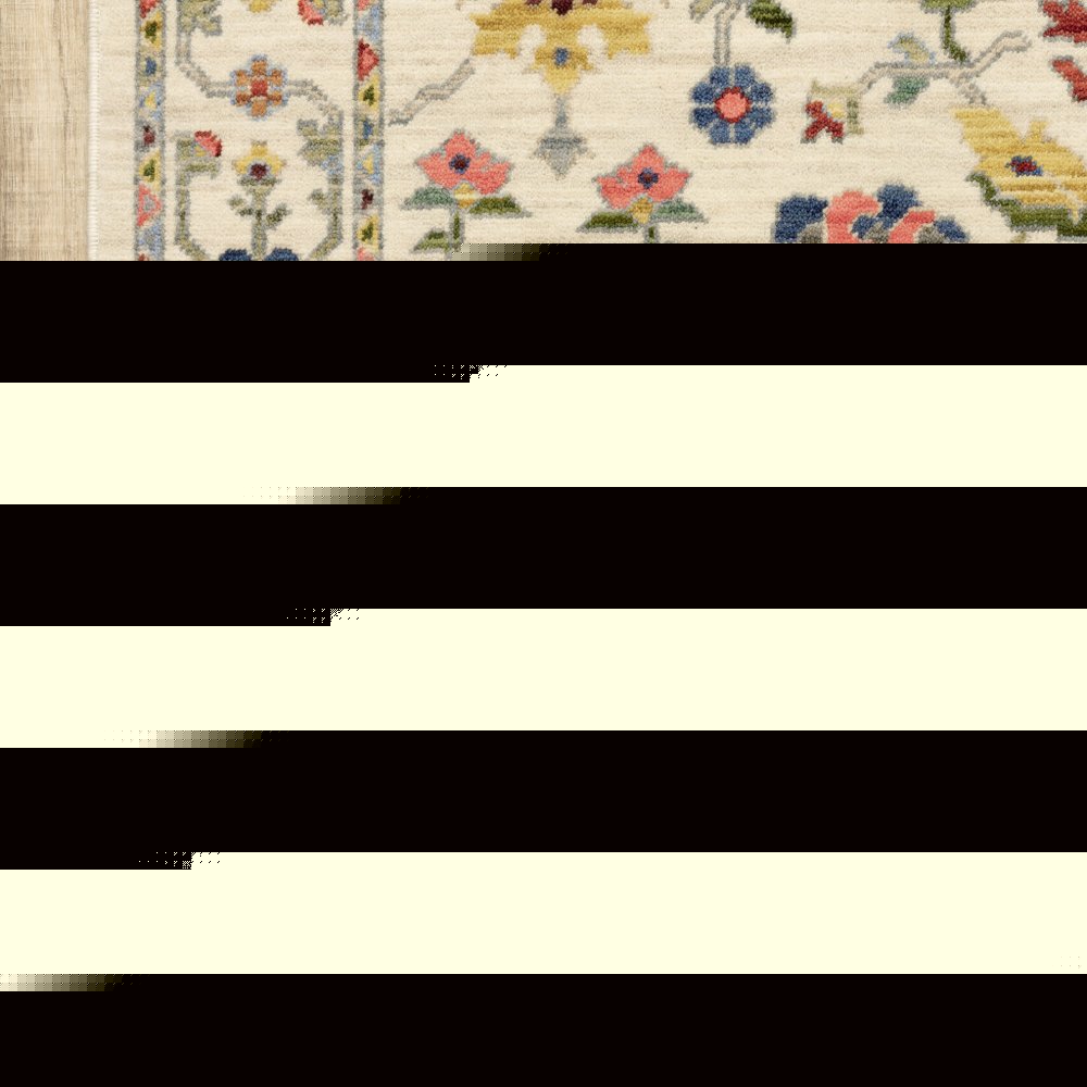 8' X 11' Ivory Salmon Pink Gold Blues Grey Rust And Green Oriental Power Loom Stain Resistant Area Rug With Fringe