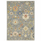 2' X 6' Grey Ivory Gold Salmon Red Blue And Green Oriental Power Loom Stain Resistant Runner Rug With Fringe
