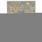 3' X 5' Grey Ivory Gold Salmon Red Blue And Green Oriental Power Loom Stain Resistant Area Rug With Fringe