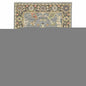 2' X 3' Blue Grey Gold Green Pink Orange Ivory And Red Oriental Power Loom Stain Resistant Area Rug With Fringe