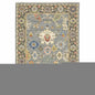 10' X 13' Blue Grey Gold Green Pink Orange Ivory And Red Oriental Power Loom Stain Resistant Area Rug With Fringe